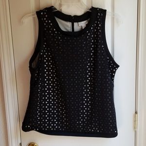 NWOT BISOU BISOU BLACK & WHITE LAYERED TOP